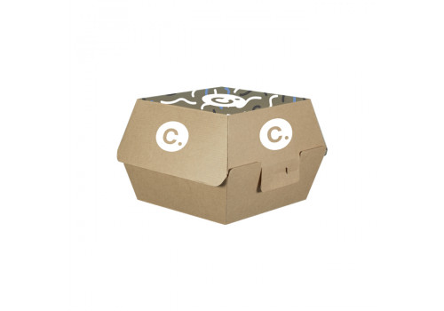 Boîte à hamburger personnalisée en carton - Impression jusqu'à 4 couleurs