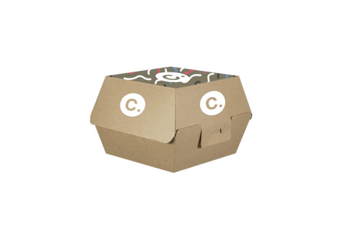 Boîte à hamburger personnalisée en carton - Impression jusqu'à 4 couleurs