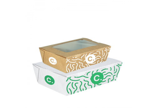 Boîtes à salades en carton rectangulaires