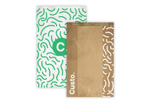 Sacs à brioche en papier personnalisés avec logo pour boulangerie