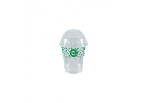 Gobelet à milkshake personnalisé en PET avec couvercle dôme 25 cL - Impression jusqu'à 4 couleurs