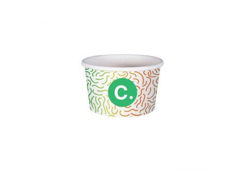 Pot à glace 4 Oz 100% carton 0% plastique personnalisé - Impression digitale couleurs illimitées