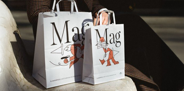 Sacs en papier blanc personnalisés pour épicerie Custo packaging